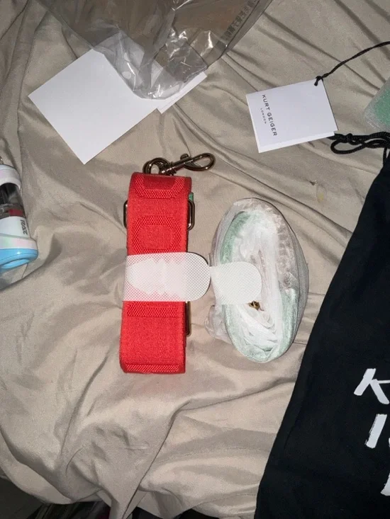 Kurt Geiger Bright Orange Sherpa Crossbody with Green Logo Patch - Picture 6 of 6